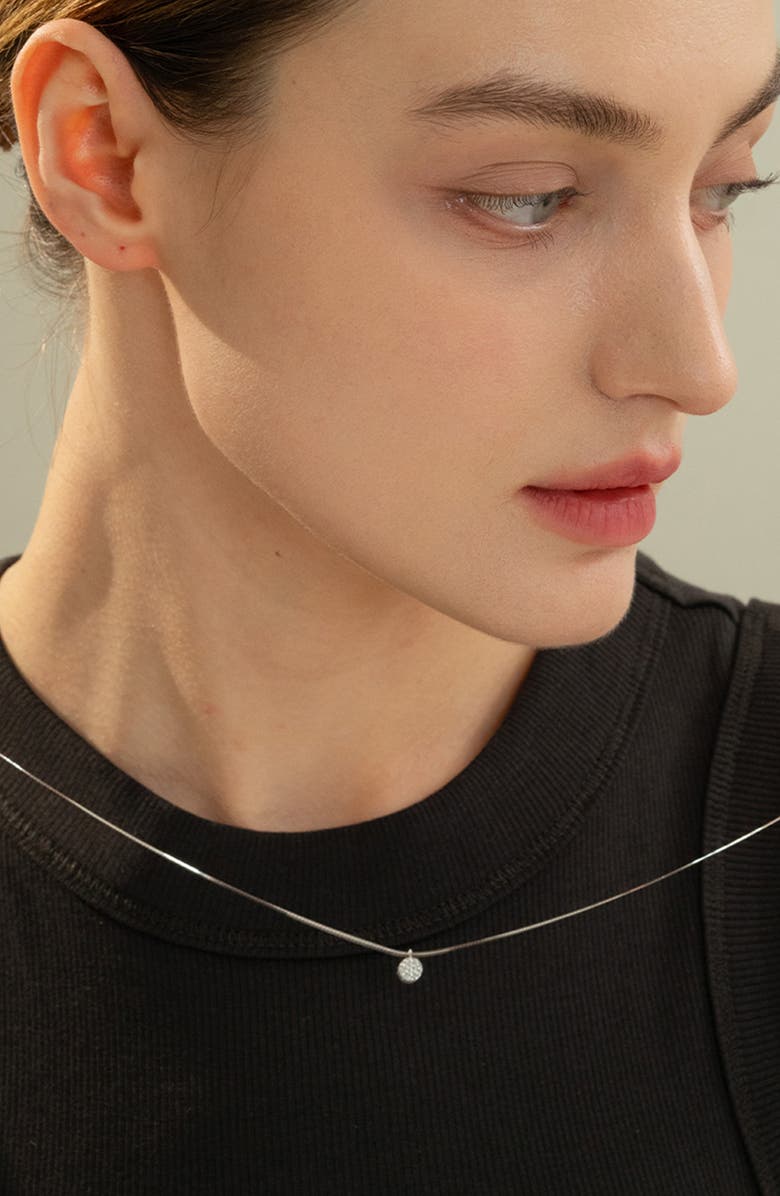 Bearfruit Jewelry Sterling Silver 18k Gold Plated Blake Circle Necklace Holiday Gift Idea, Alternate, color, Silver