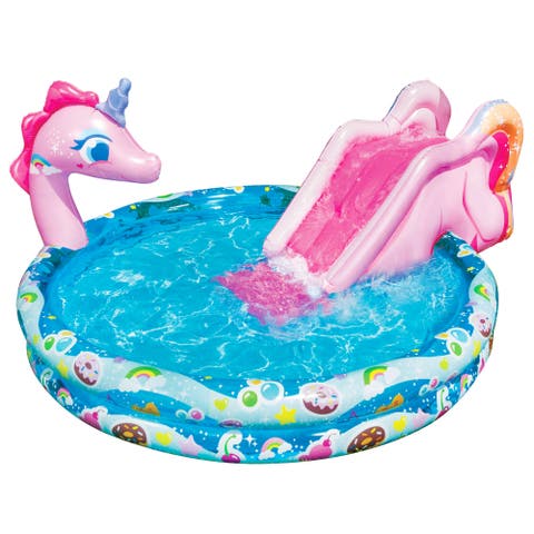 Spray 'N Splash 78 x 60 x 32" Unicorn Inflatable Pool