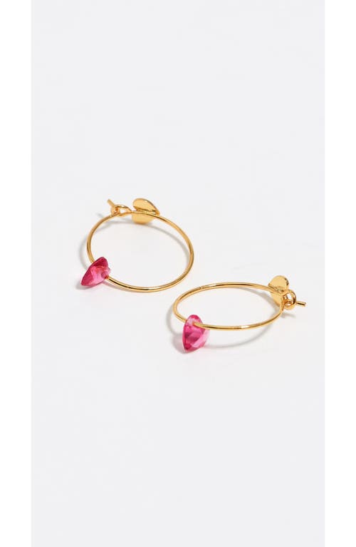 Bimba Y Lola Heart Hoop Crystal Earrings In Gold