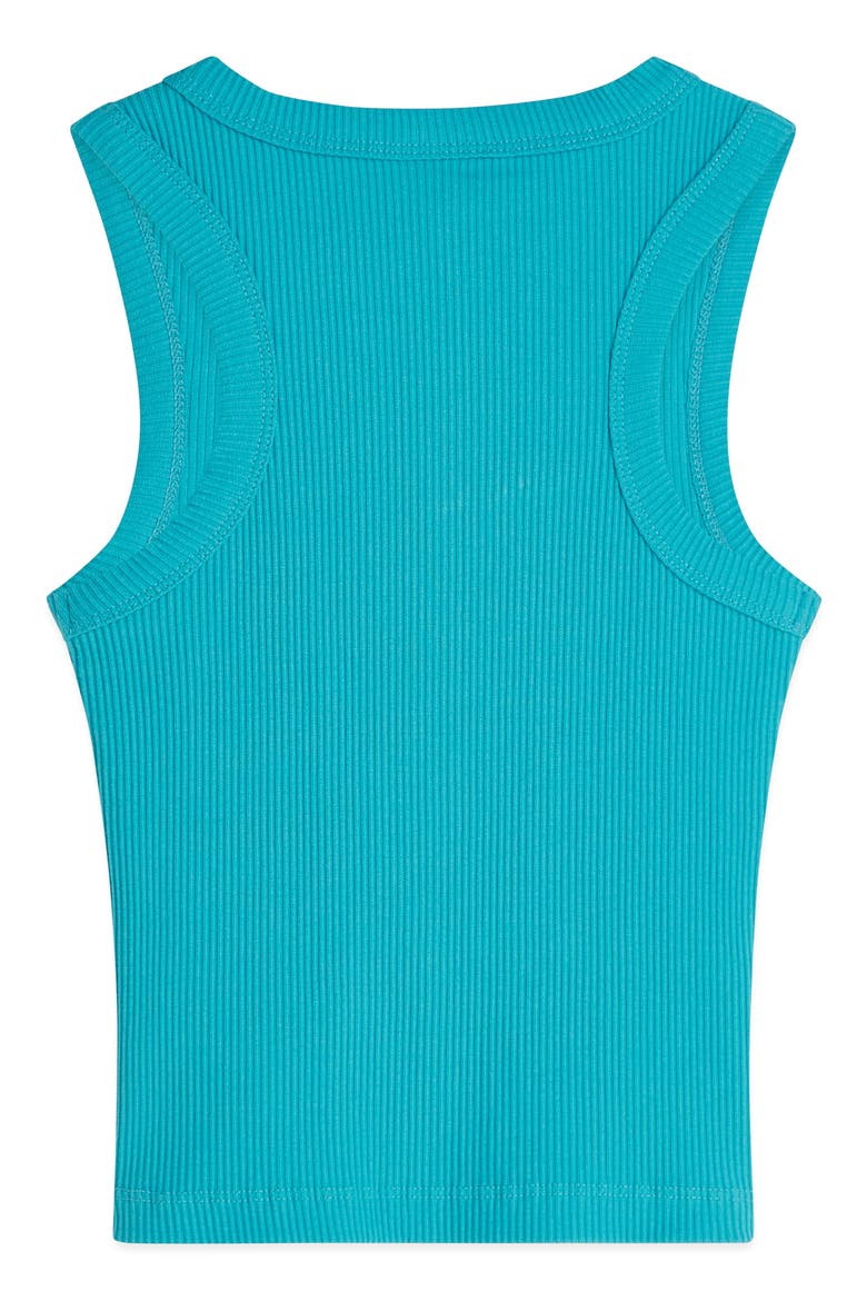 Kids' Slim Cotton Rib Tank, Alternate, color, TAHITIAN TEAL