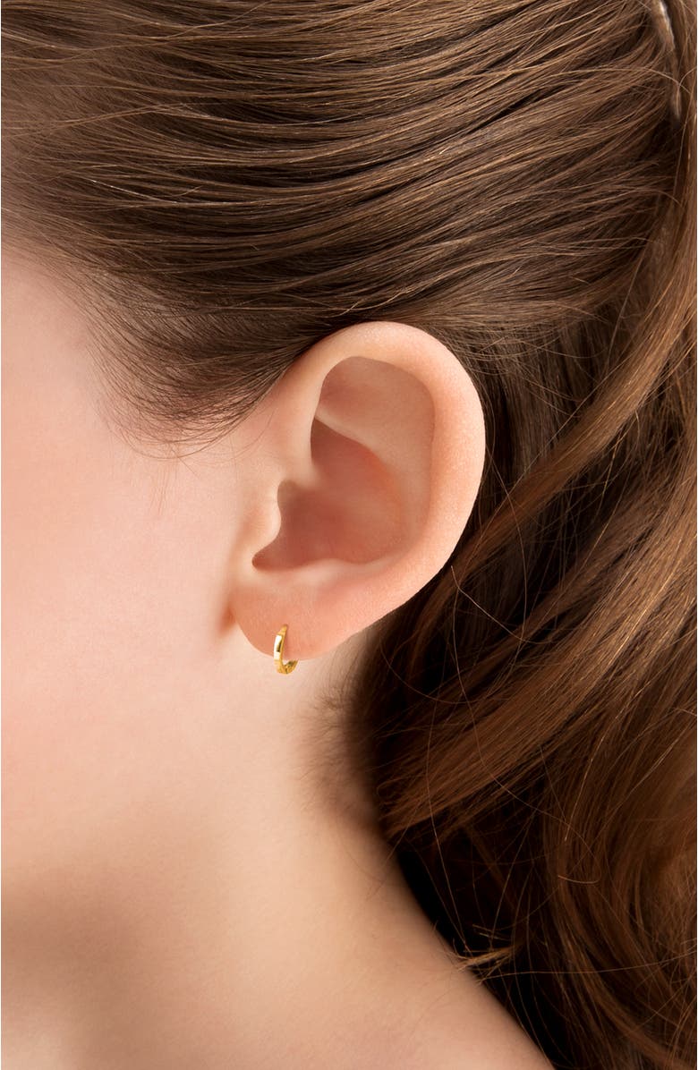 Tiny Blessings 14K Gold Classic Tiny 9mm Huggie Hoop Earrings, Alternate, color, 14K Yellow Gold