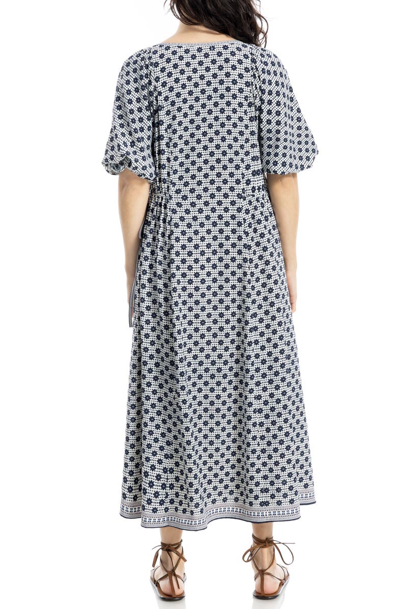 MAX STUDIO Side Tie Maxi Dress, Alternate, color, Cream/ Navy Diamond Check