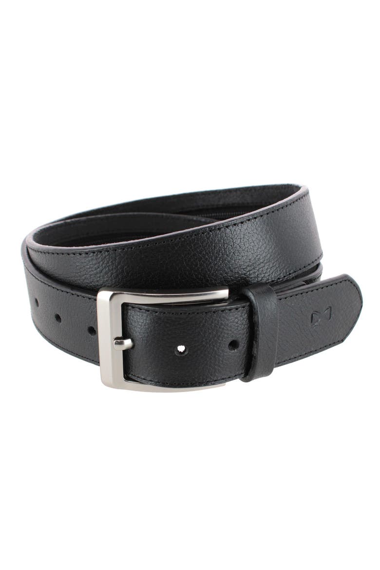 Diplomat Hidden Zipper Geniune Leather Money Belt, Main, color, Black