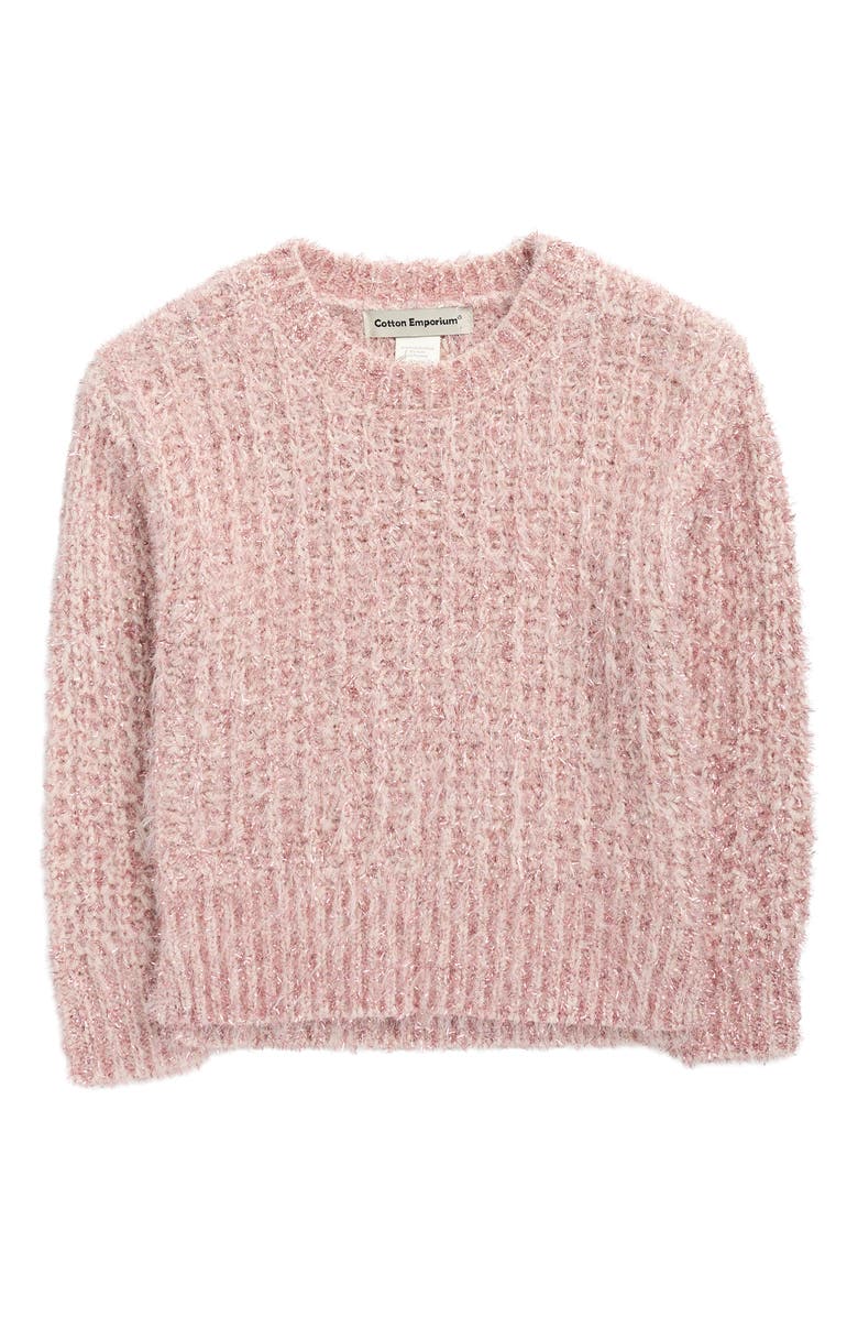 Cotton Emporium Kids' Sparkle Sweater, Main, color, Pink