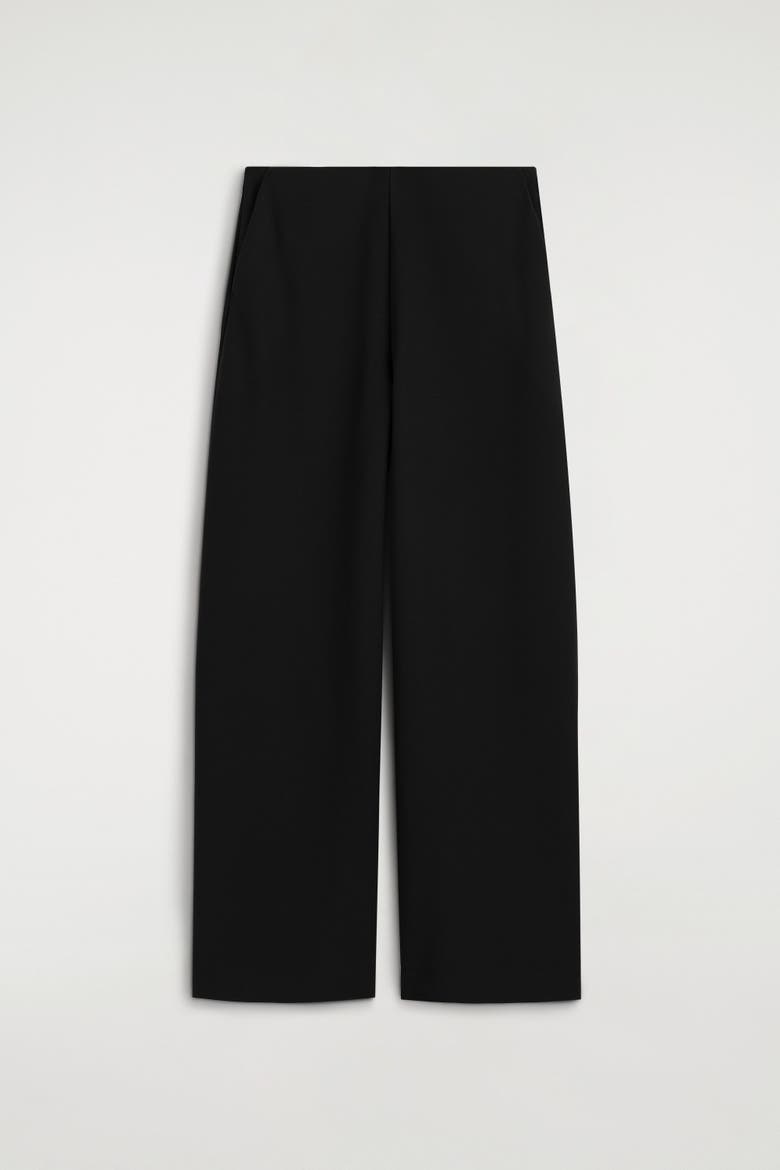 Crepe-Jersey Wide-Leg Pants, Alternate, color, BLACK