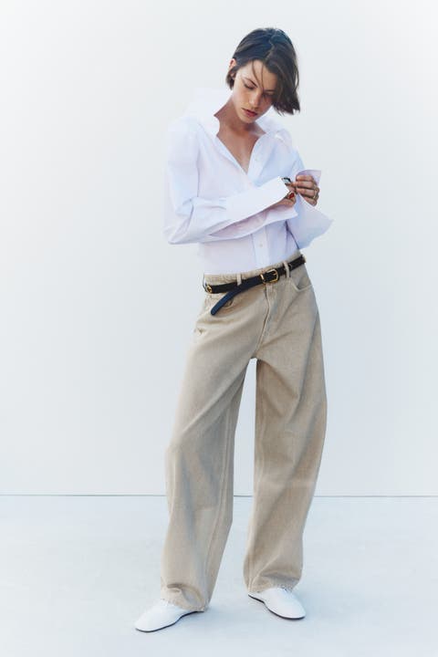 Baggy Regular-waist Barrel Jeans