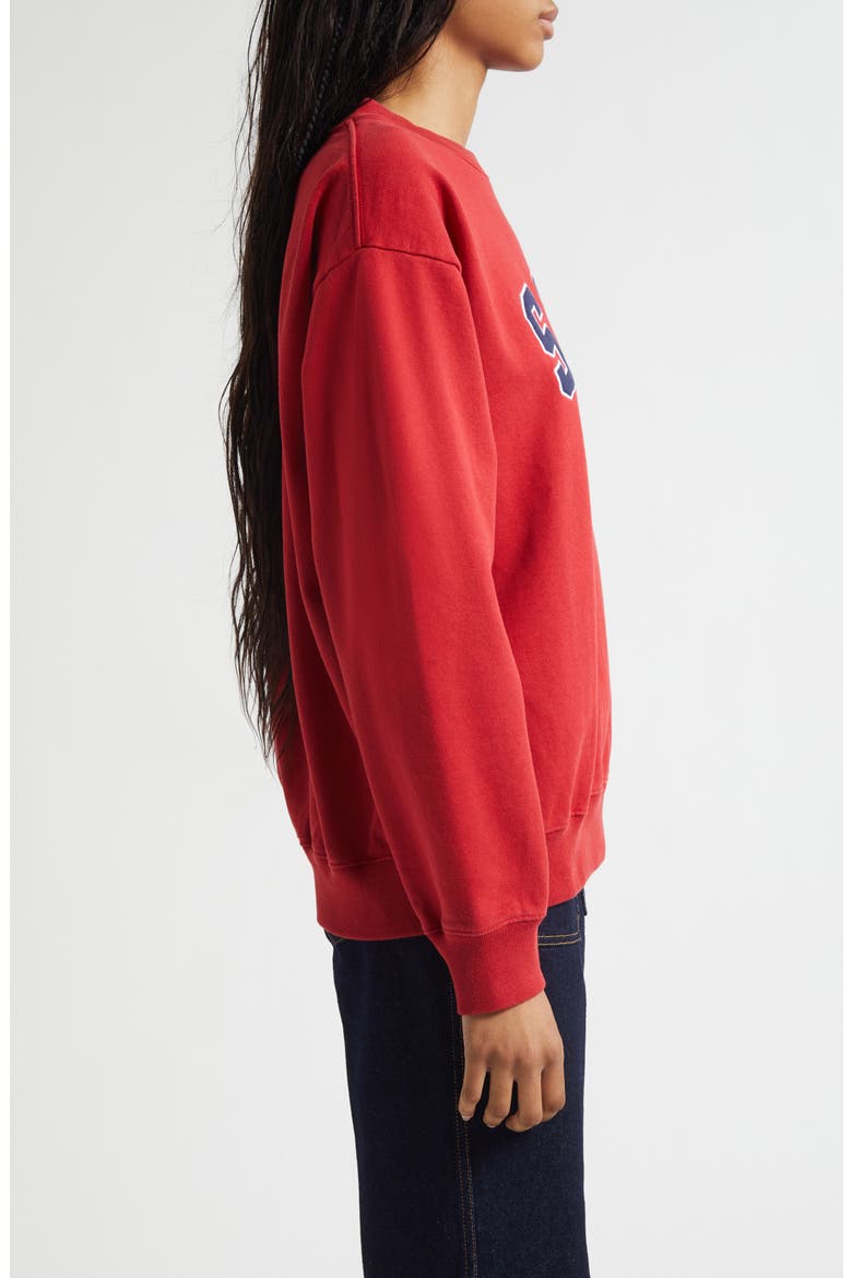Ivy Logo Appliqué Cotton Graphic Sweatshirt, Alternate, color, RUBY