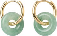 seree Marlo Green jade stone hoop earrings