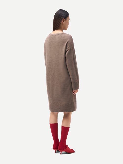 Gobi Cashmere C-neck Knit Dress In Brown