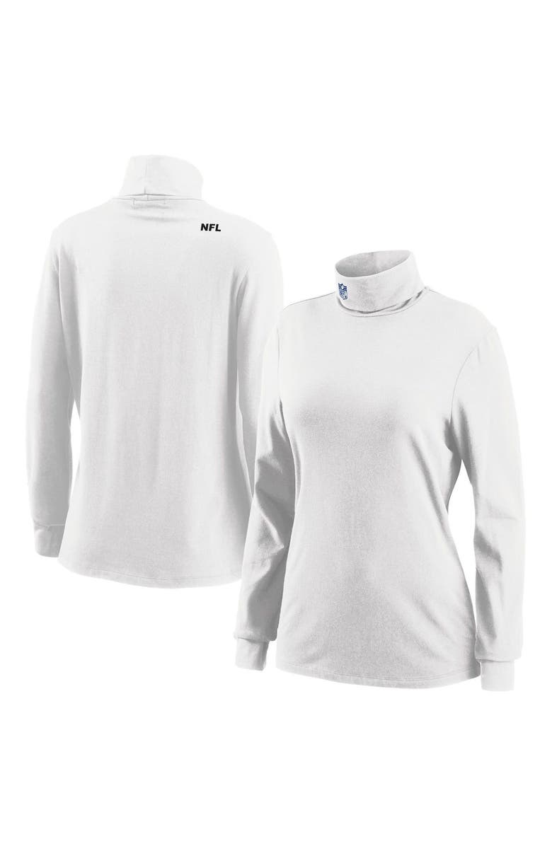WEAR by Erin Andrews Women's WEAR by Erin Andrews White NFL Long Sleeve Tri-Blend Turtleneck T-Shirt, Alternate, color, 