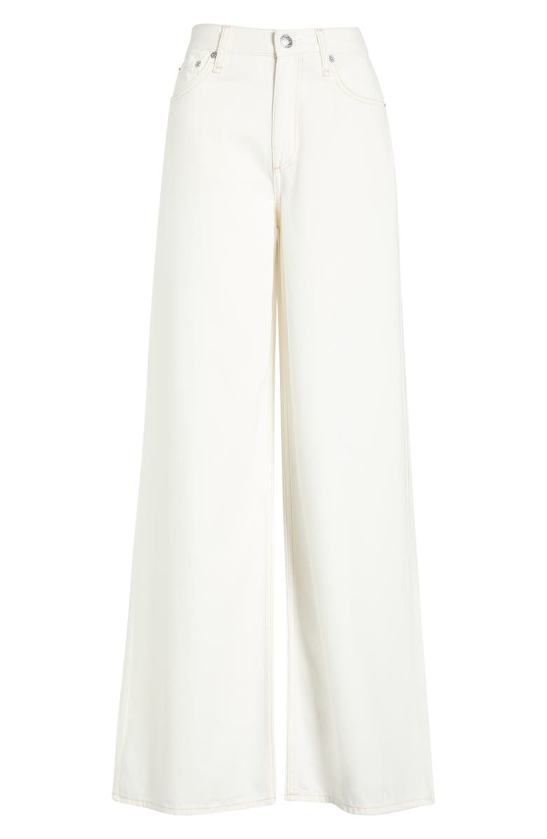 rag & bone Featherweight Sofie High Waist Wide Leg Jeans, Main, color, White