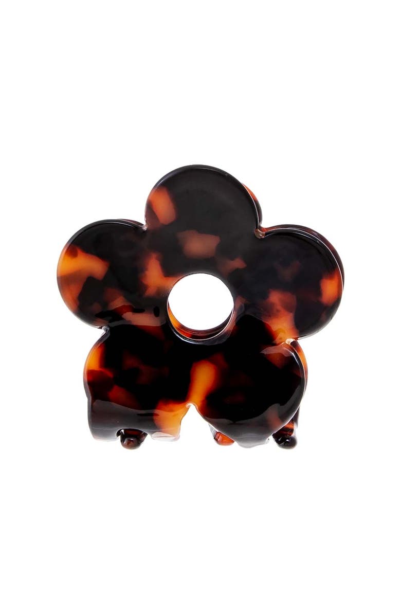 BY ADINA EDEN Small Flower Hair Claw Clip, Main, color, Dark Tortoise
