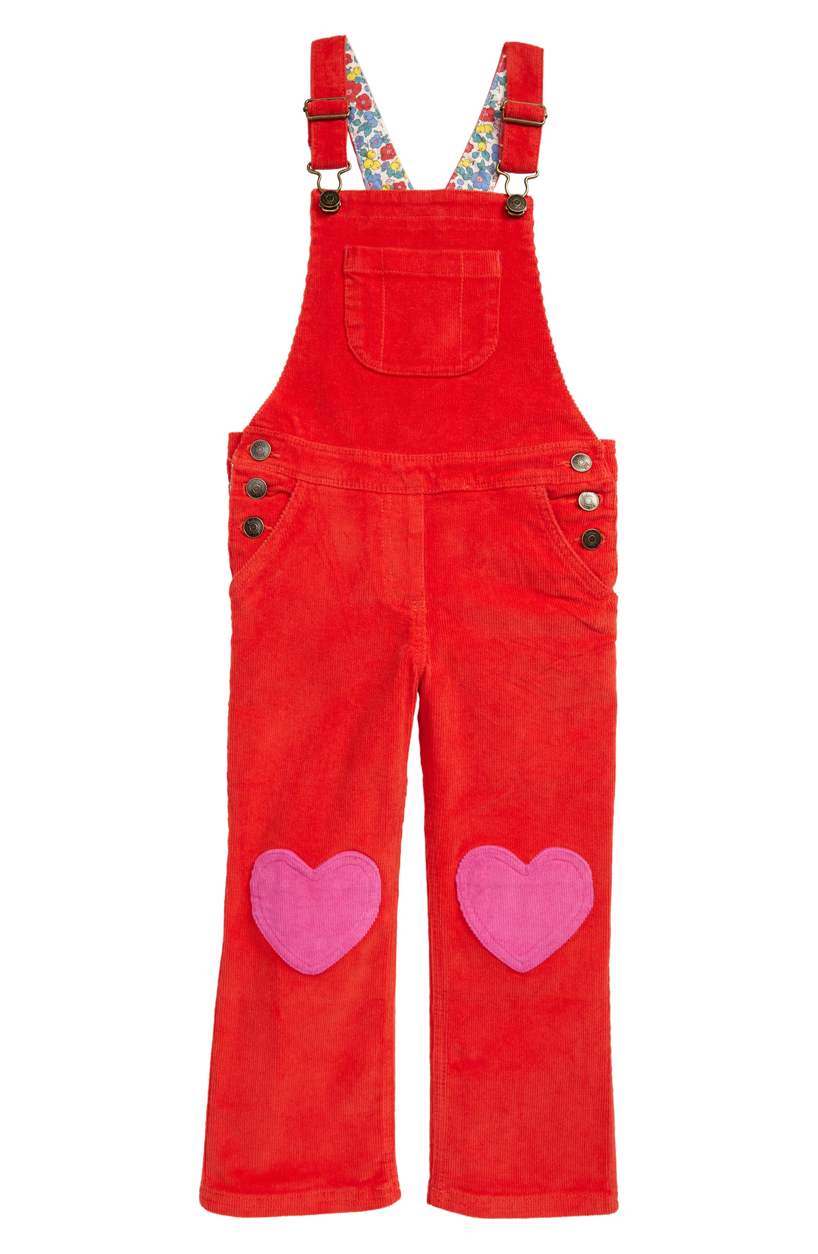 Mini Boden Kids' Heart Appliqué Corduroy Overalls | Nordstrom
