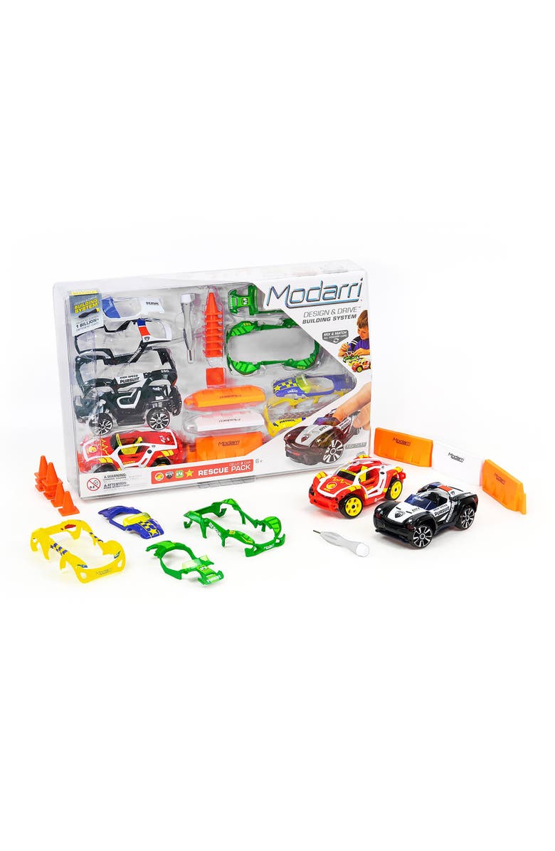 Modarri Deluxe 2 Car Rescue Pack Diy Design & Build Toy Cars, Alternate, color, Multicolored