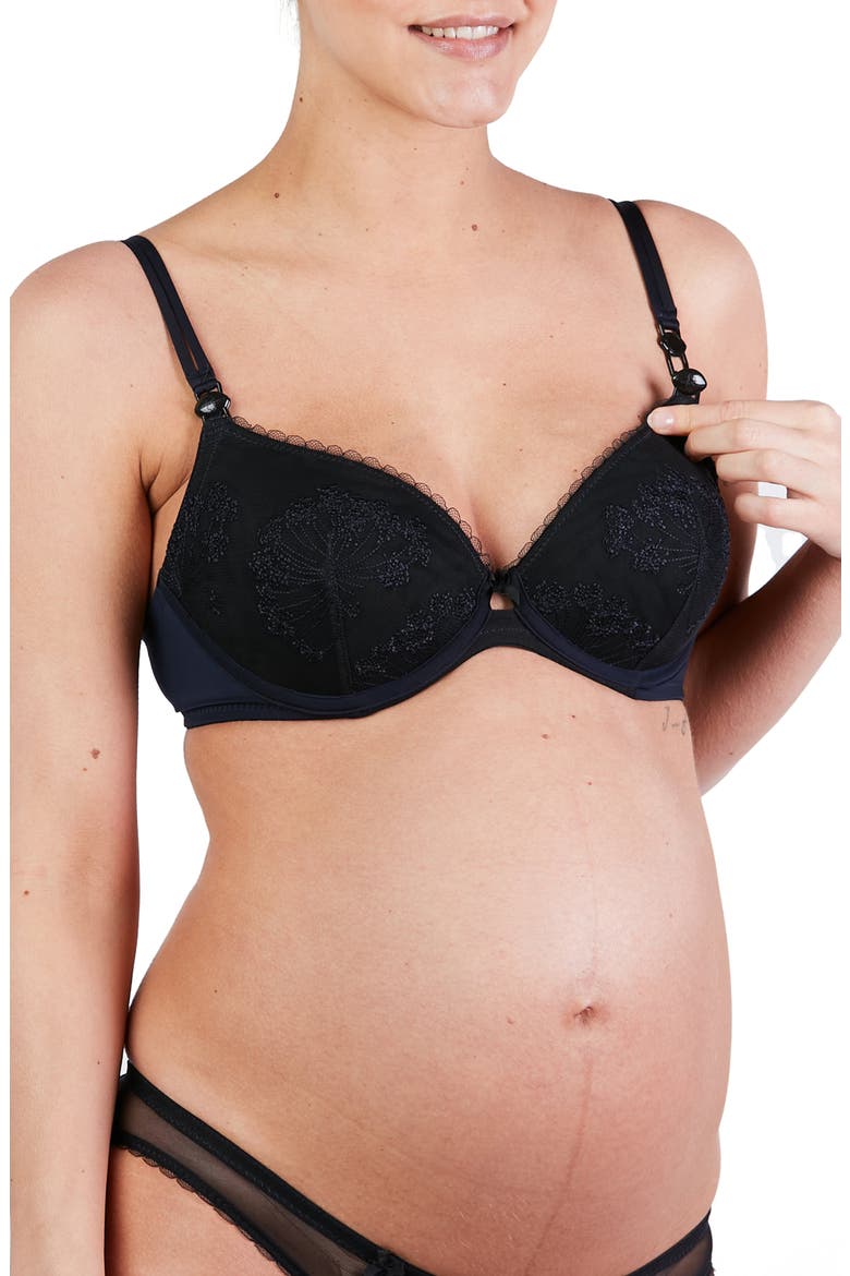 Louise Maternity and nursing push-up bra, Alternate, color, MARINE