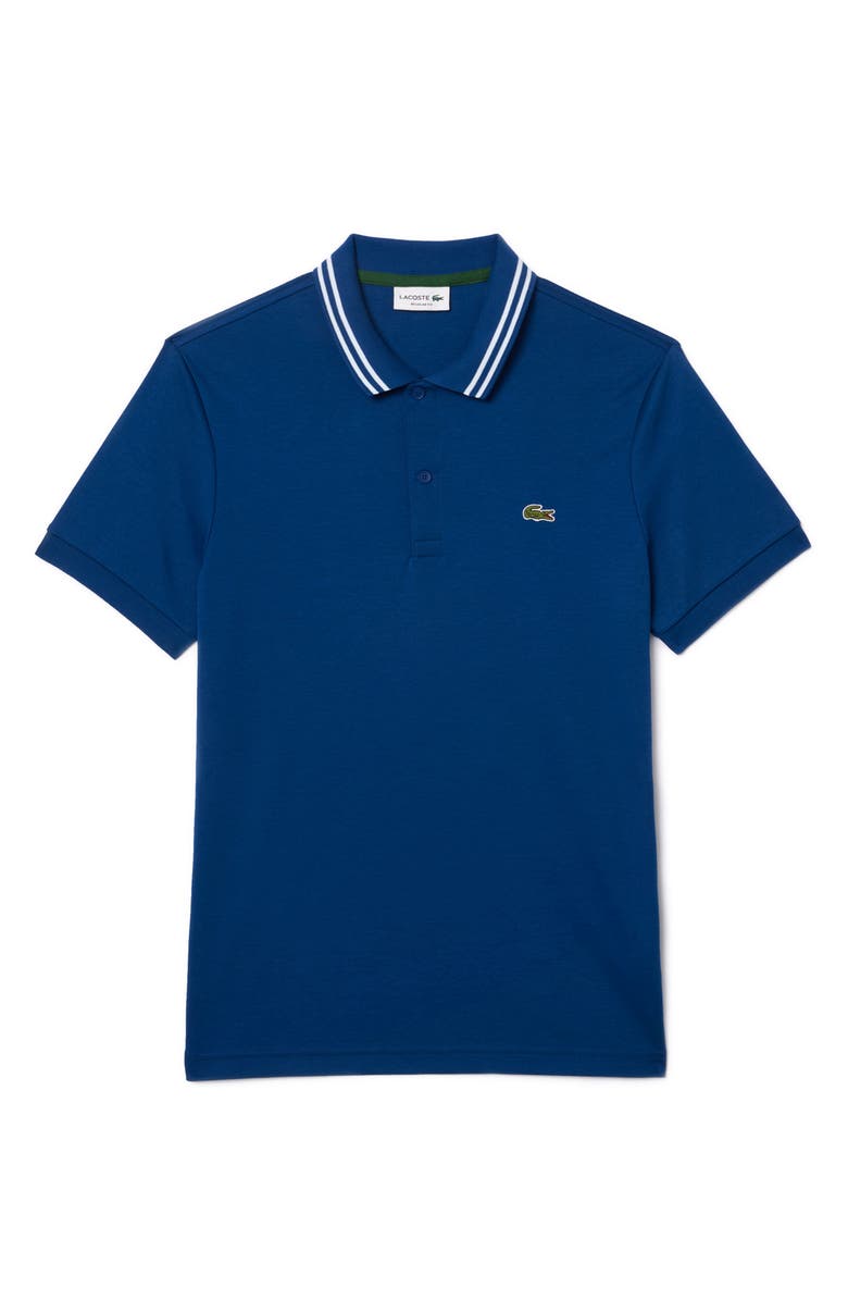 Lacoste Regular Fit Tipped Cotton Polo, Main, color, Globe