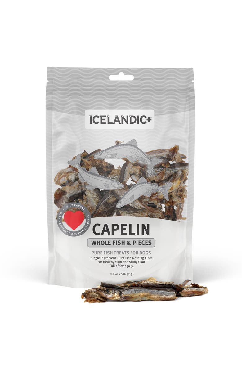 ICELANDIC+ Capelin Whole Fish & Pieces Dog Treat 2.5oz Bag, Alternate, color, Multicolored
