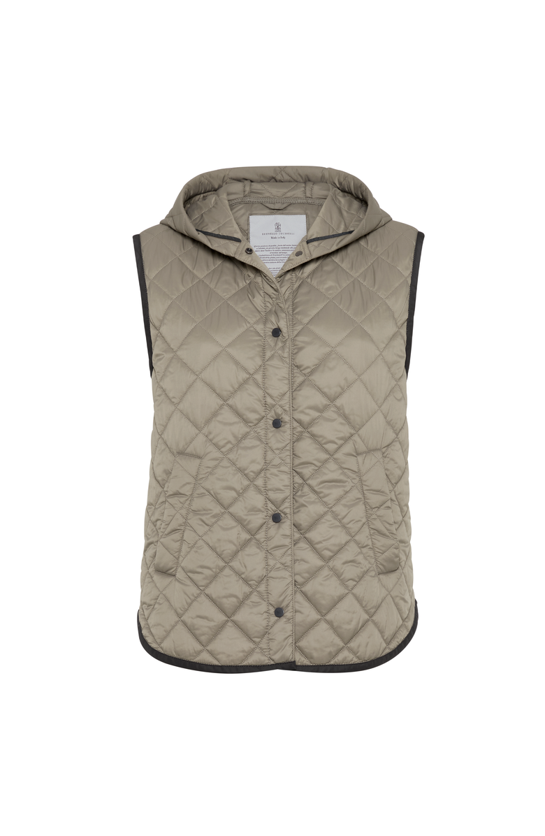 Brunello Cucinelli Quilted vest, Main, color, Light Brown