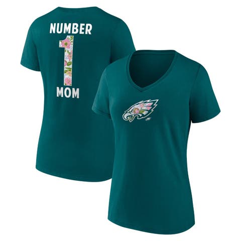 Women's Fanatics  Midnight Green Philadelphia Eagles Plus Size Mother's Day Floral V-Neck T-Shirt