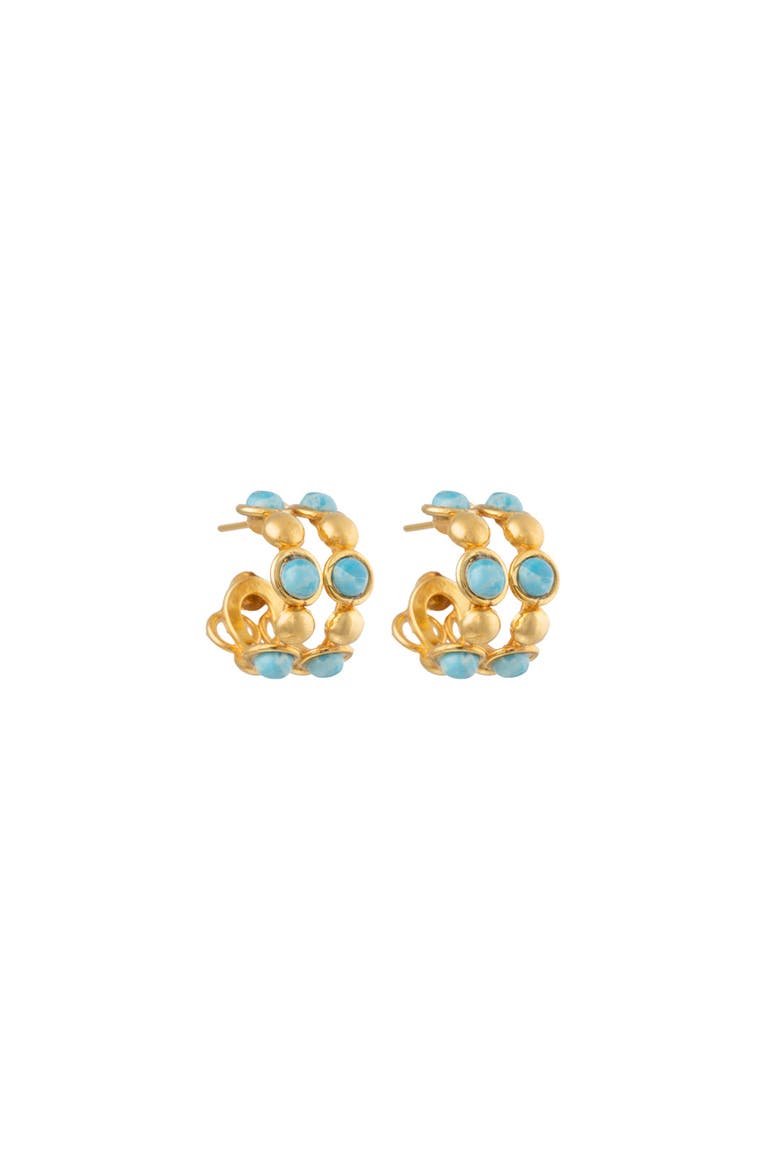 Mni Creole Double Earrings, Main, color, LARIMAR