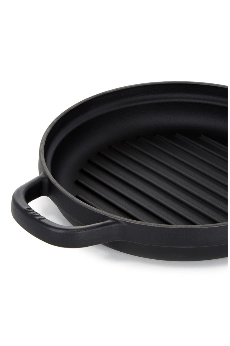 Leo Graphite Cast Iron Grill Pan, Alternate, color, BLACK