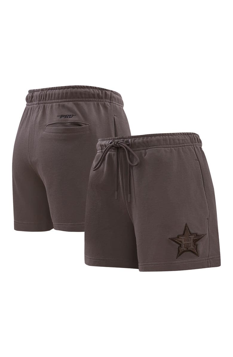 PRO STANDARD Women's Pro Standard Brown Houston Astros Neutral Fleece Shorts, Main, color, 