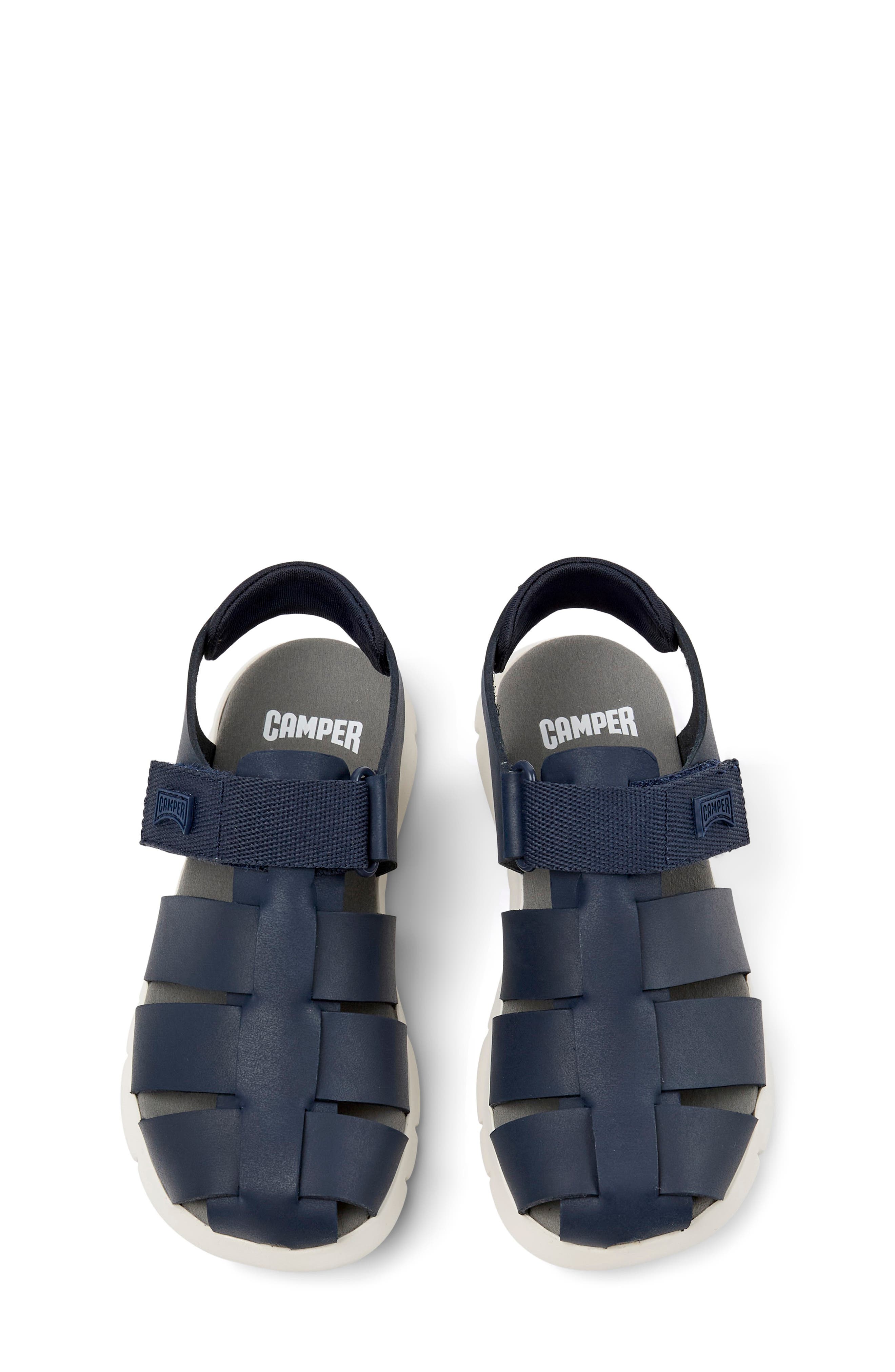 Camper Kids' Oruga Fisherman Sandal, Alternate, color, Navy