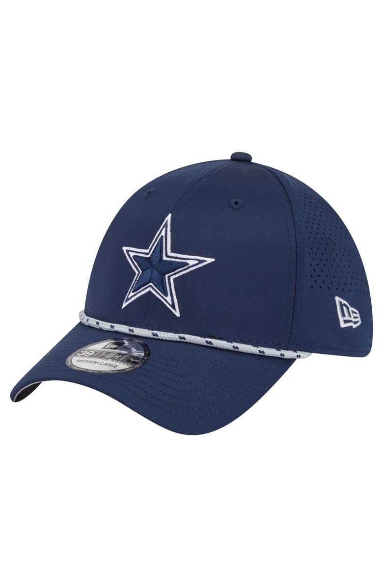 New Era Men's New Era Navy Dallas Cowboys Featherweight Poly Rope Flex 39Thirty Hat, Main, color, Navy