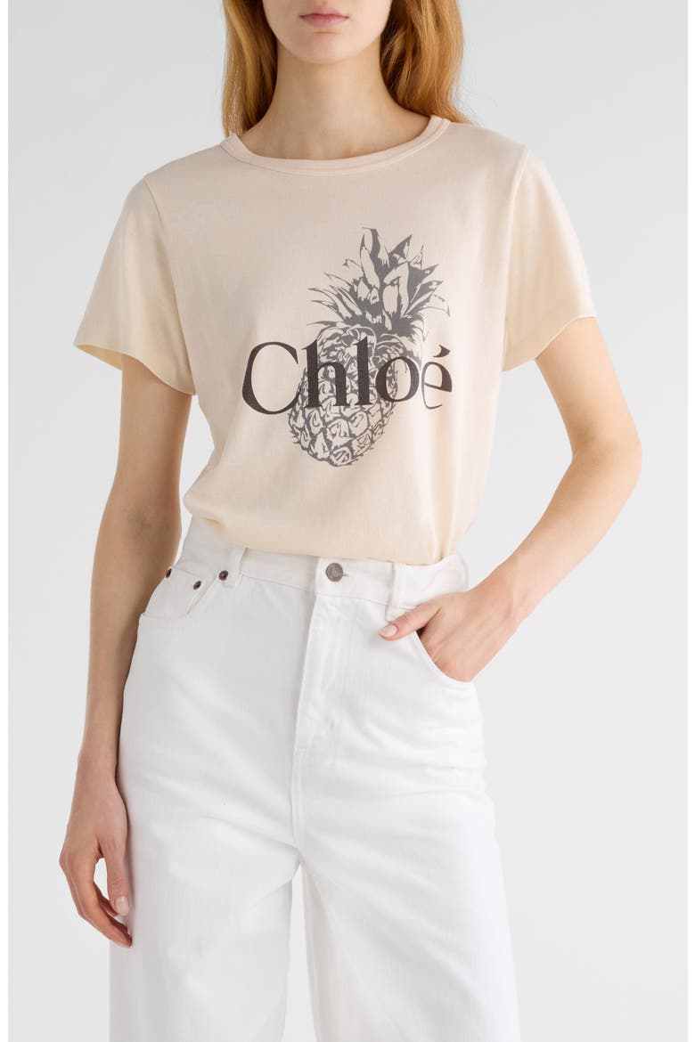 Pineapple Logo Cotton Jesrey Graphic T-Shirt, Main, color, TENDER PEACH