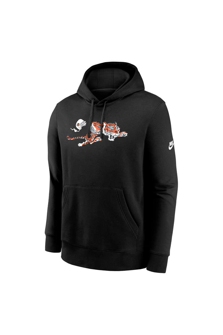 Men's Nike Black Cincinnati Bengals Club Fleece Pullover Hoodie, Alternate, color, Black