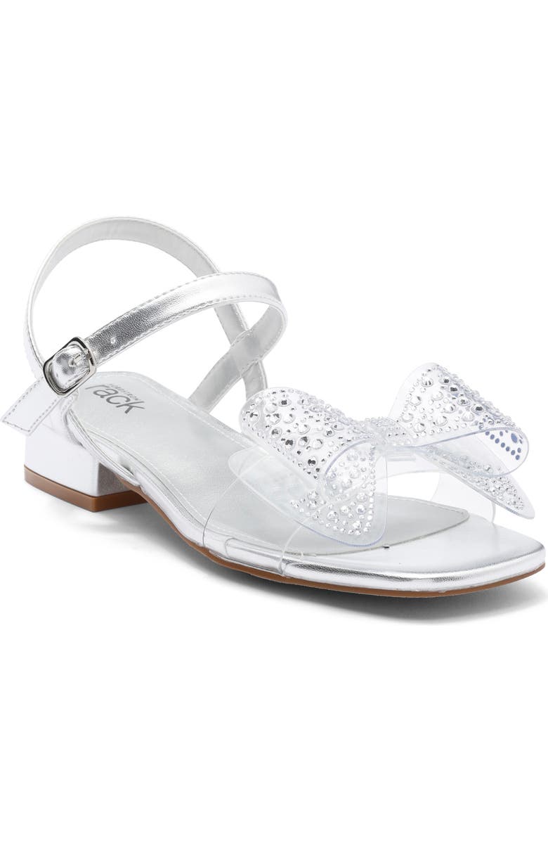 NORDSTROM RACK Kids' Samantha Clear Heel Sandal, Main, color, Silver Metallic