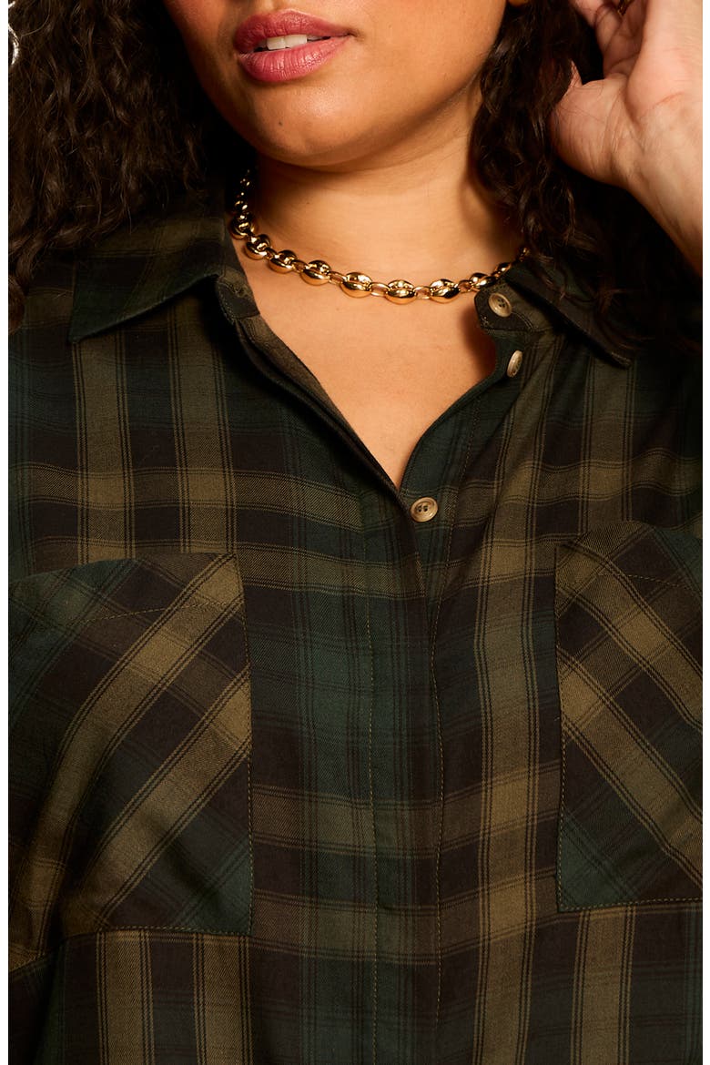 City Plaid Shirt, Alternate, color, FOREST PLAID GREEN