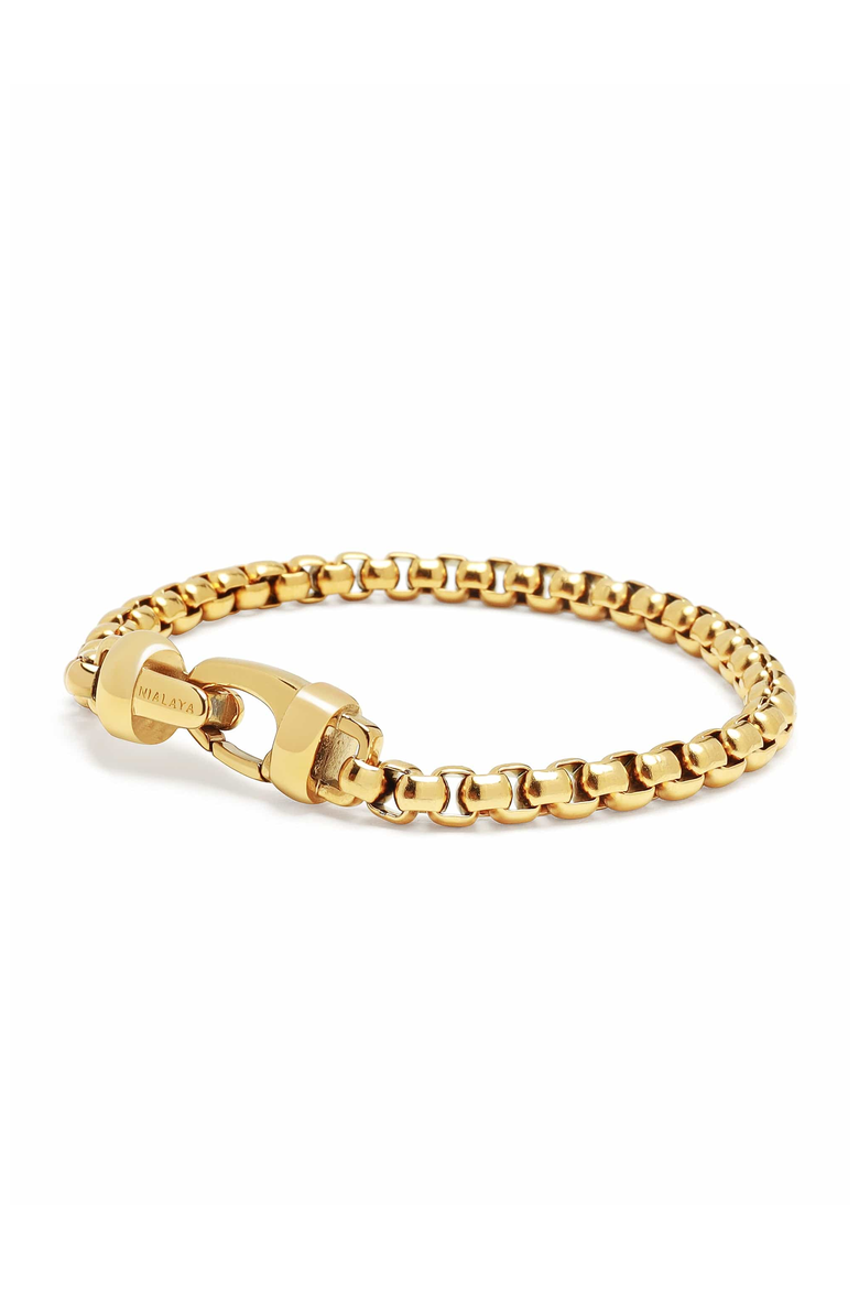 Classic Gold Box Chain Bracelet, Alternate, color, Gold