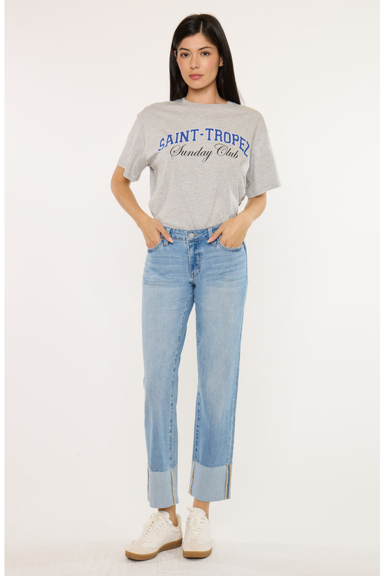 Tiffany Essentials Low Rise Straight Jeans, Alternate, color, Medium Light