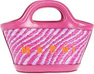 Marni Micro Tropicalia Logo Woven Bag