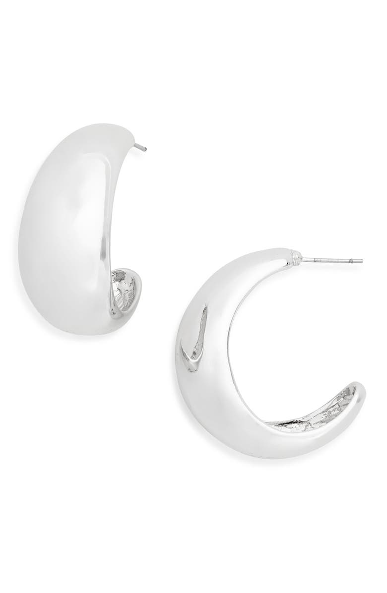 BaubleBar Bubble Hoop Earrings, Main, color, Silver