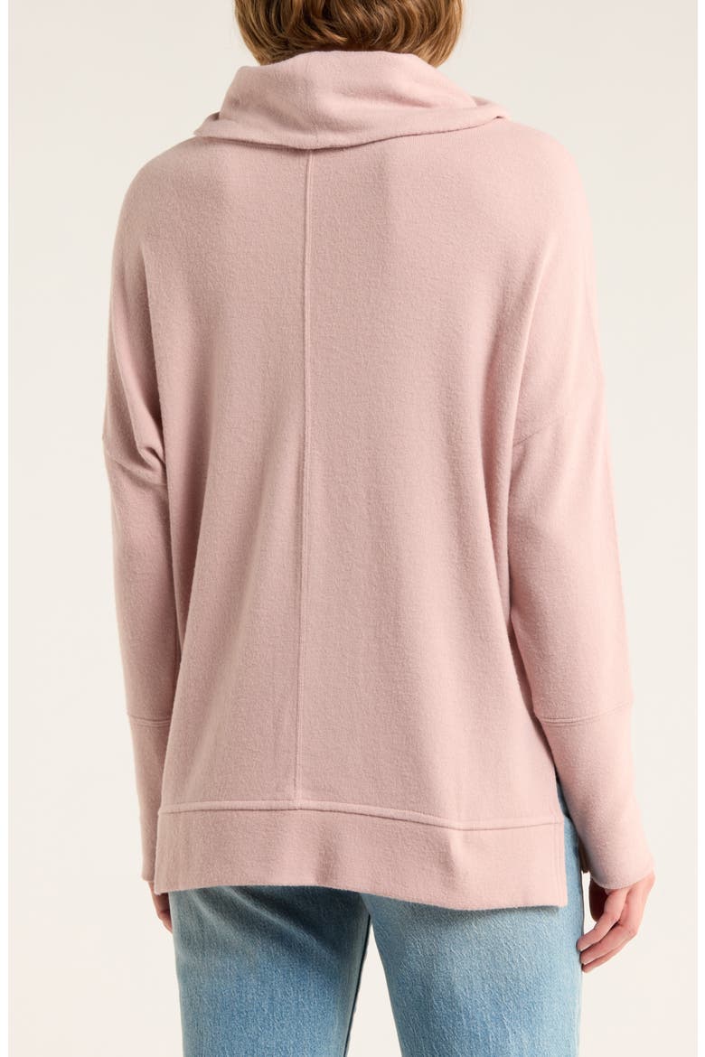 Cowl Neck Long Sleeve Tunic Top, Alternate, color, PINK ADOBE