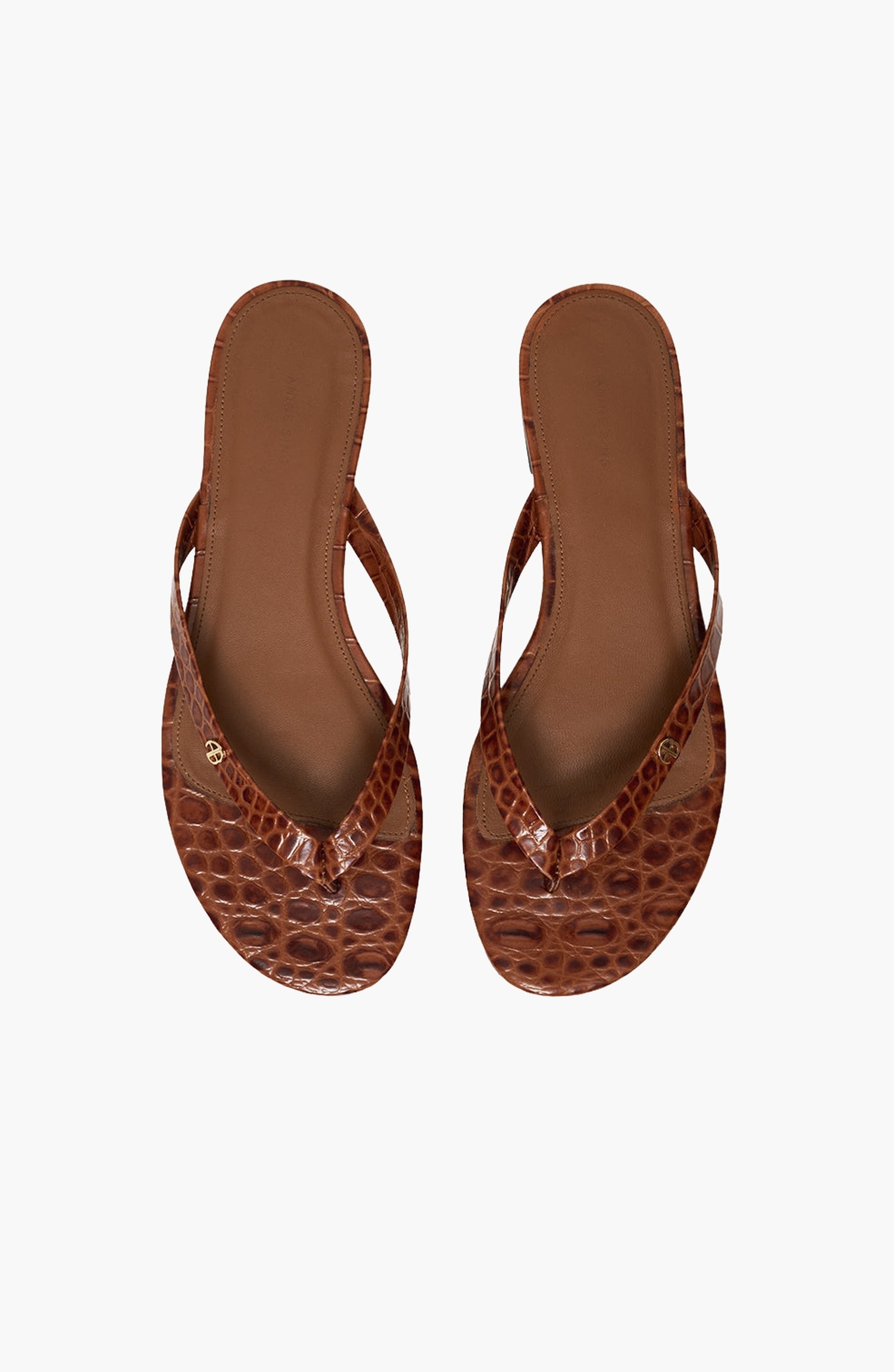 Noelle Thong Sandals, Alternate, color, Embossed Brown