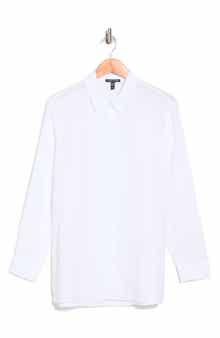 Eileen Fisher Classic Collar Organic Linen Button-Up Shirt