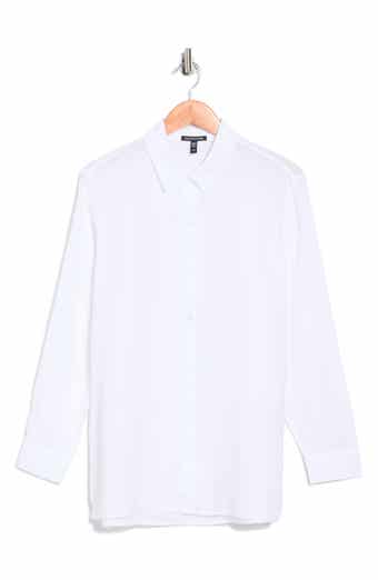 Eileen Fisher Classic Collar Organic Linen Button-Up Shirt