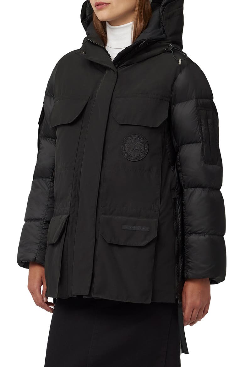 Paradigm Expedition Black Label Mixed Media Water Repellent 750 Fill Power Down Parka, Alternate, color, BLACK - NOIR