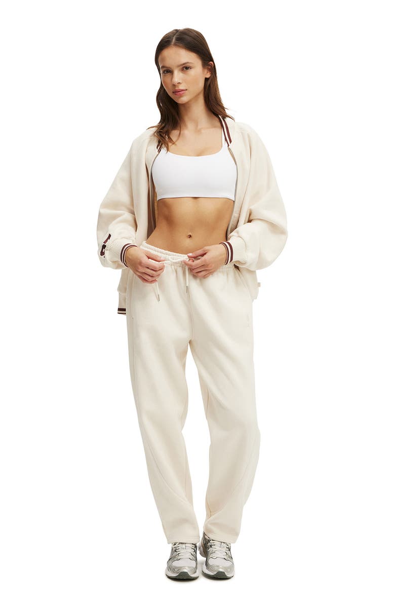 COTTON ON BODY Women's Active Plush Essential Barrel Sweatpant, Alternate, color, Coconut Milk