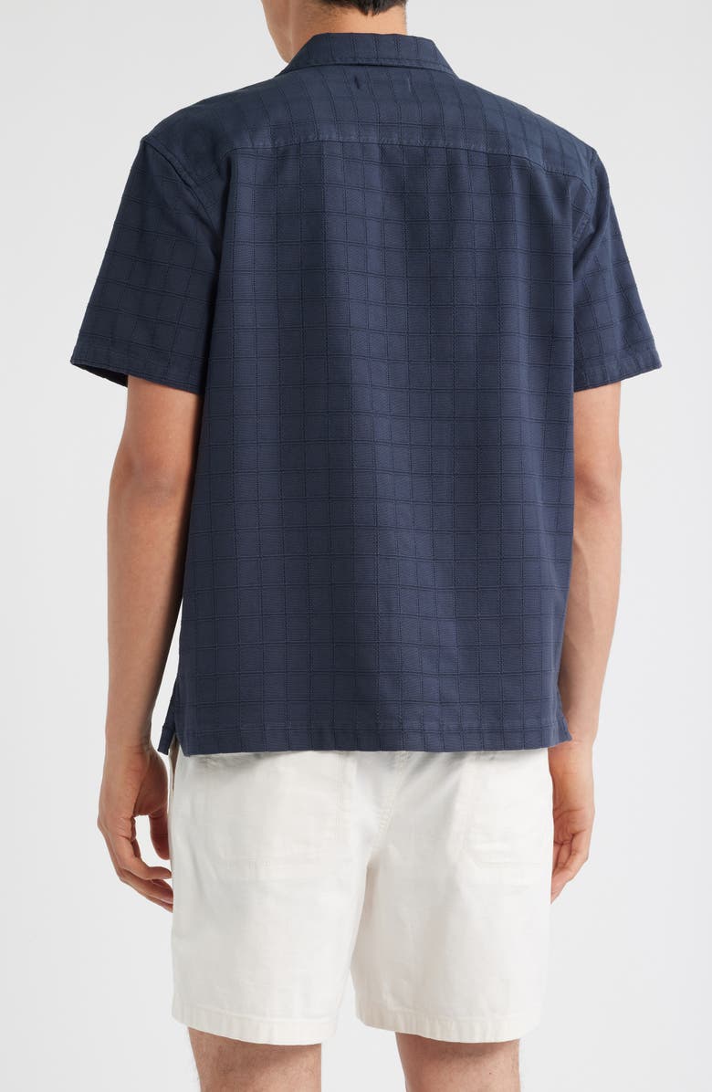 Treasure & Bond Grid Eyelet Cotton Camp Shirt, Alternate, color, Navy India Ink