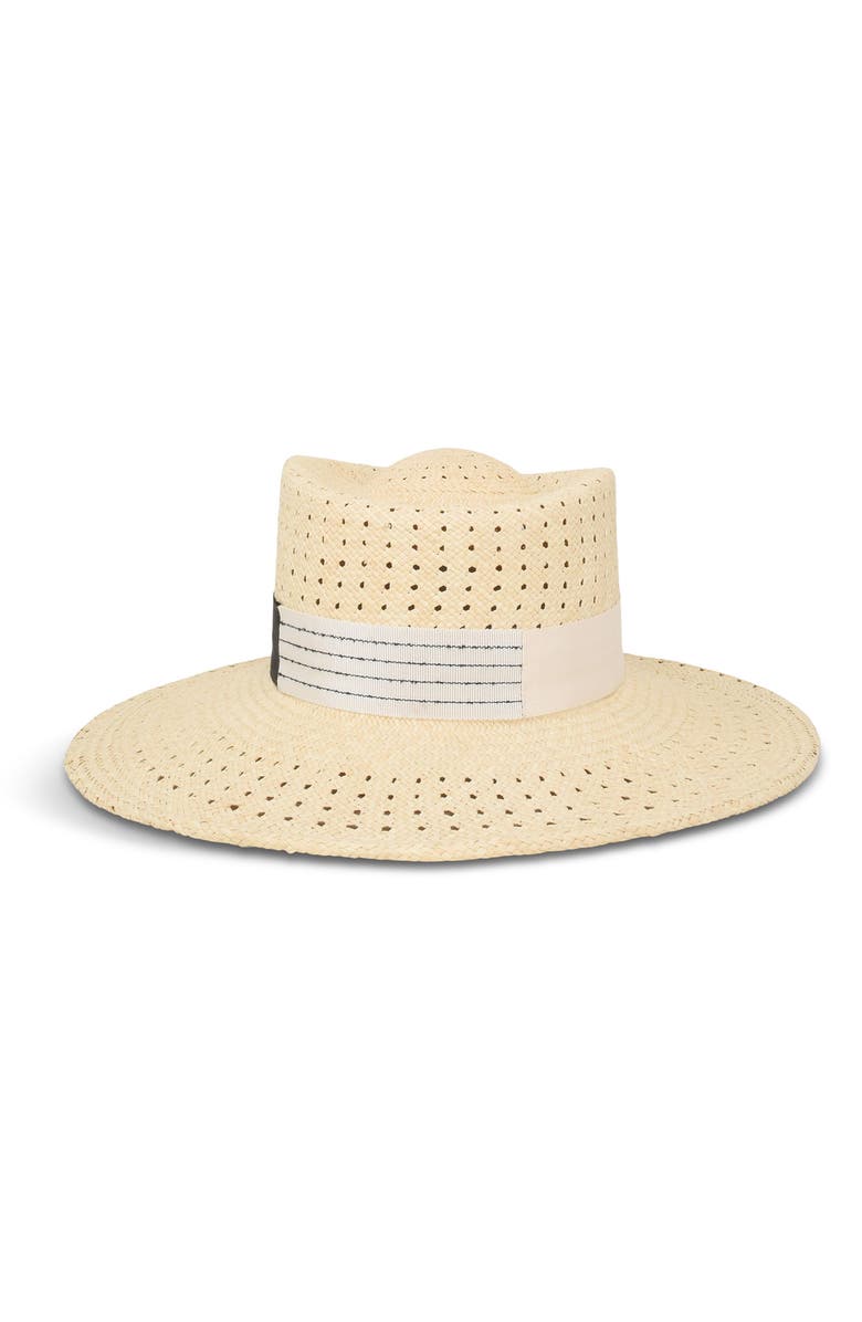 Gigi Burris Millinery Merle Open Weave Straw Sun Hat, Alternate, color, Natural