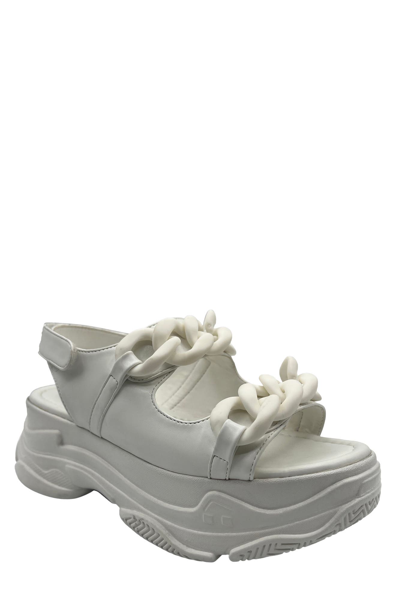 Skyler Platform Sandal, Main, color, WHITE