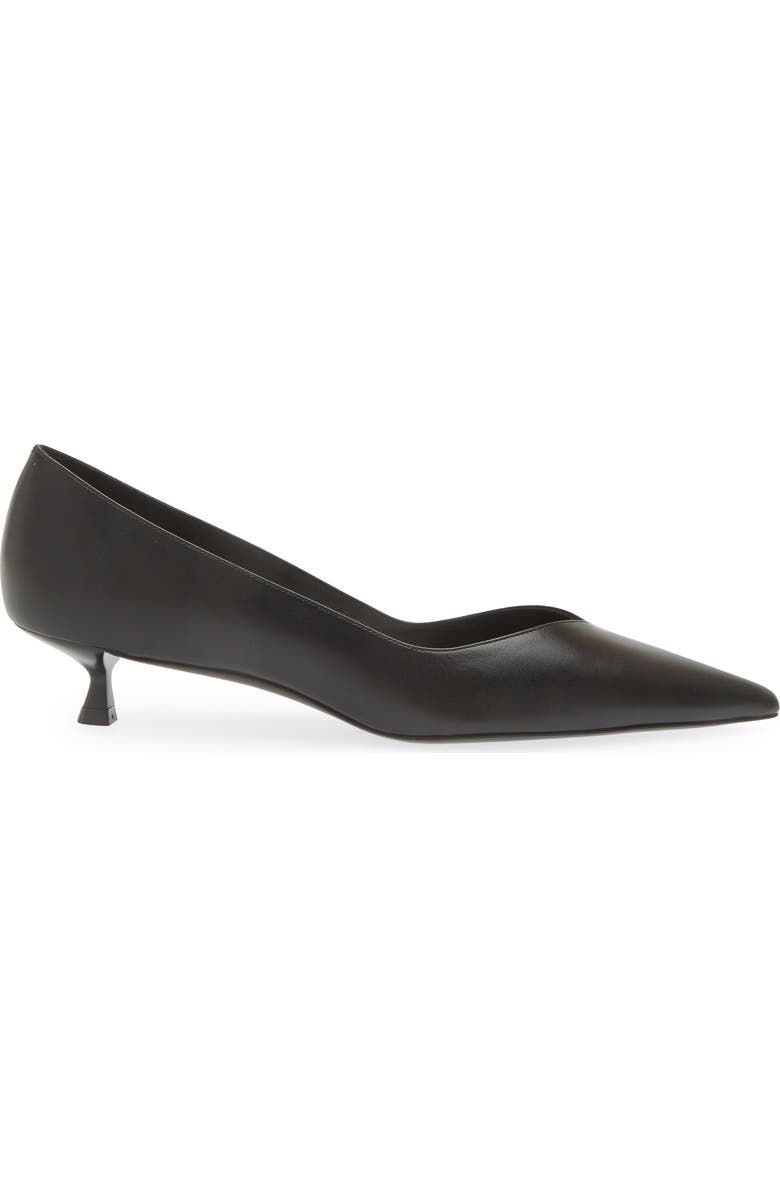 Stuart Weitzman Eva Kitten Heel Pointed Toe Pump, Alternate, color, Black