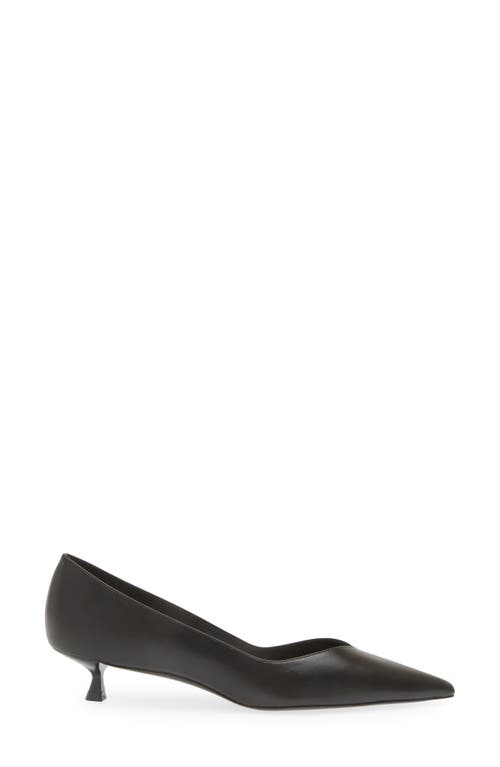 Stuart Weitzman Eva Kitten Heel Pointed Toe Pump In Black