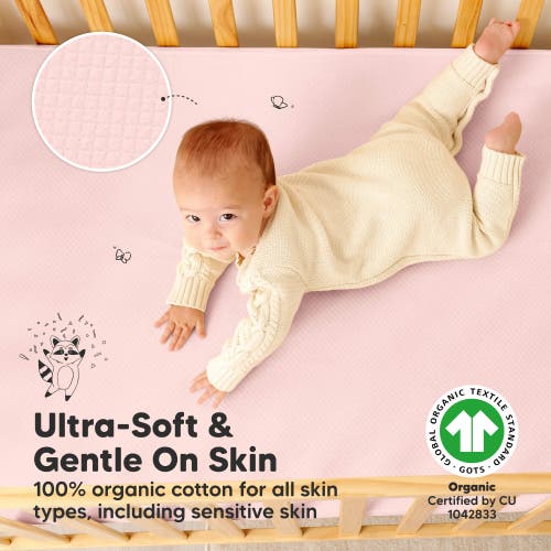 Keababies 2-pack Quin Protect+ Waterproof Crib Mattress Protector In Mist Rose