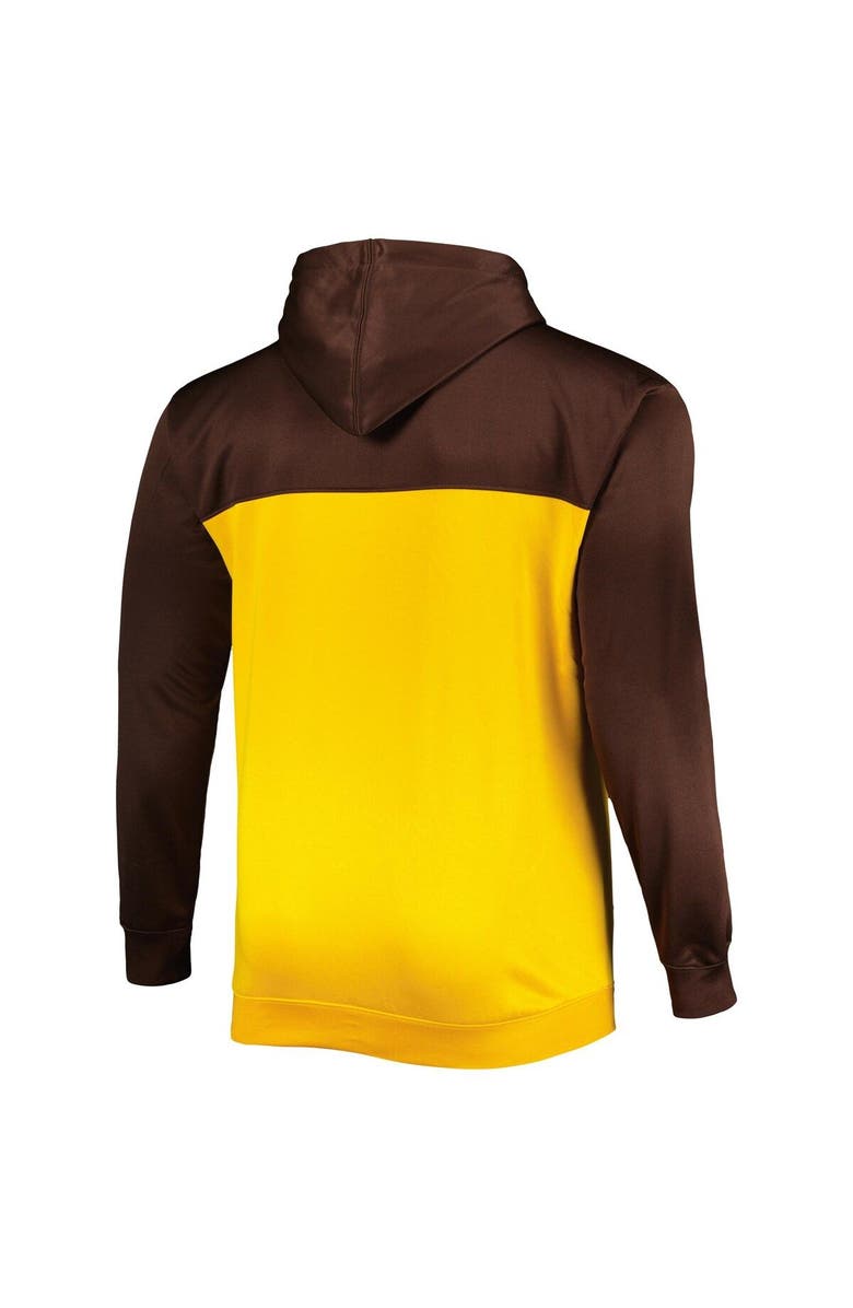 PROFILE Men's Brown/Gold San Diego Padres Big & Tall Yoke Full-Zip Hoodie, Alternate, color, Brown