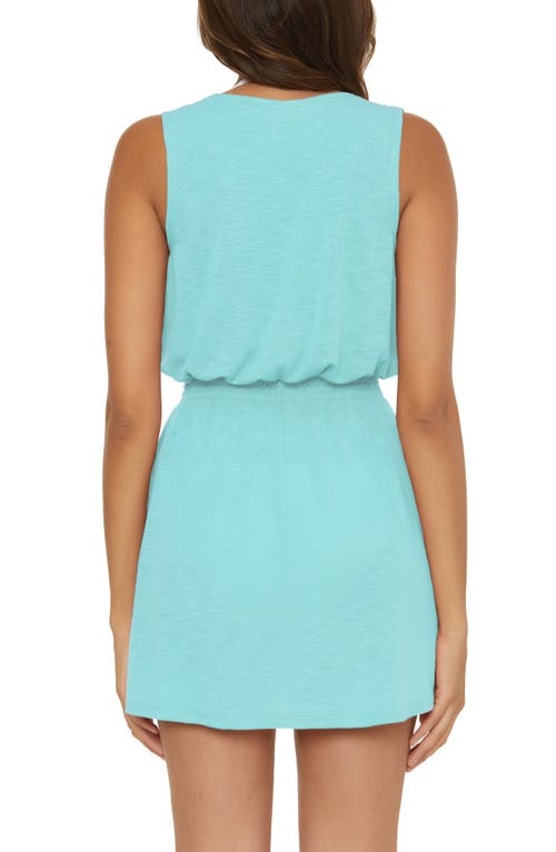 Becca Breezy Basics Ruffle Cover-up Minidress In Iced Aqua